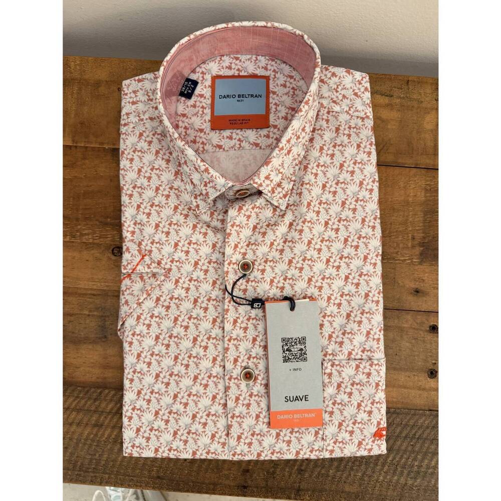 NEW DARIO BELTRAN men's espirdo short sleeve regular fit shirt in multi